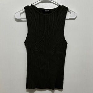 Olive Ribbed Tank Top